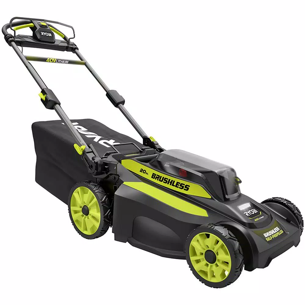 RYOBI 20 in. 40-Volt Brushless Lithium-Ion Cordless Walk Behind Self-Propelled Mower & Trimmer w/6.0 Ah Battery & Charger Lawn Mowers RYOBI 20 In. 40-Volt Brushless Lithium-Ion Cordless Walk Behind Self-Propelled Mower & Trimmer W/6.0 Ah Battery & Charger -cuisinart shop ryobi self propelled lawn mowers ry401120 4x 44 1000