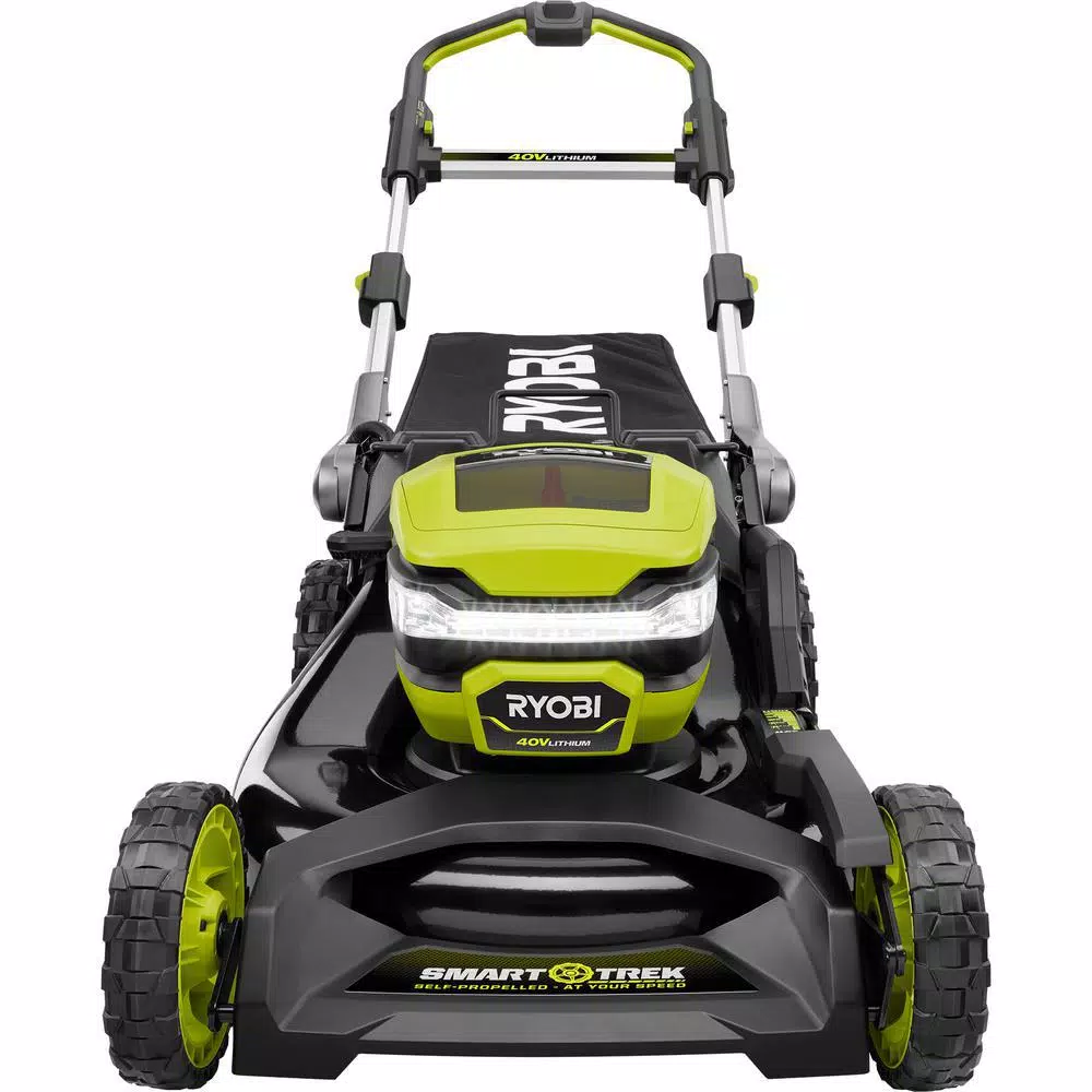 RYOBI 21 in. 40-Volt Brushless Lithium-Ion Cordless SMART TREK Self-Propelled Walk Behind Mower with 6.0Ah Battery and Charger Lawn Mowers RYOBI 21 In. 40-Volt Brushless Lithium-Ion Cordless SMART TREK Self-Propelled Walk Behind Mower With 6.0Ah Battery And Charger -cuisinart shop ryobi self propelled lawn mowers ry40lm10 y 44 1000