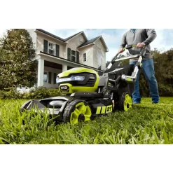 Lawn Mowers RYOBI 21 In. 40-Volt Brushless Lithium-Ion Cordless SMART TREK Self-Propelled Walk Behind Mower With 6.0Ah Battery And Charger 12 Lawn Mowers RYOBI 21 In. 40-Volt Brushless Lithium-Ion Cordless SMART TREK Self-Propelled Walk Behind Mower With 6.0Ah Battery And Charger -cuisinart shop ryobi self propelled lawn mowers ry40lm10 y 76 1000
