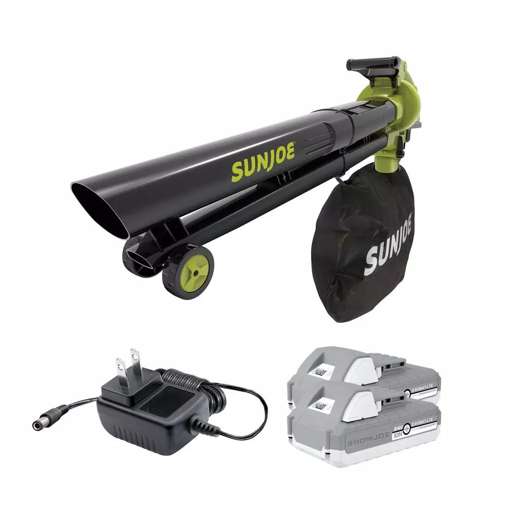 Sun Joe 48-Volt 155 MPH 388 CFM Electric Cordless Blower/Vacuum/Mulcher Kit with 2 x 2.0 Ah Batteries + Charger Leaf Blowers Sun Joe 48-Volt 155 MPH 388 CFM Electric Cordless Blower/Vacuum/Mulcher Kit With 2 X 2.0 Ah Batteries + Charger -cuisinart shop sun joe cordless leaf blowers 24v x2 bvm143 lte 64 1000