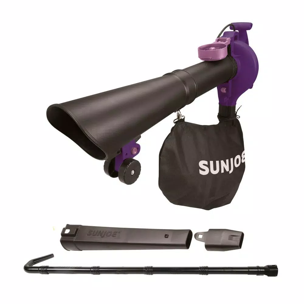 Leaf Blowers Sun Joe 250 MPH 440 CFM 14 Amp Electric Handheld Blower/Vacuum/Mulcher With Gutter Attachment, Purple 3 Leaf Blowers Sun Joe 250 MPH 440 CFM 14 Amp Electric Handheld Blower/Vacuum/Mulcher With Gutter Attachment, Purple