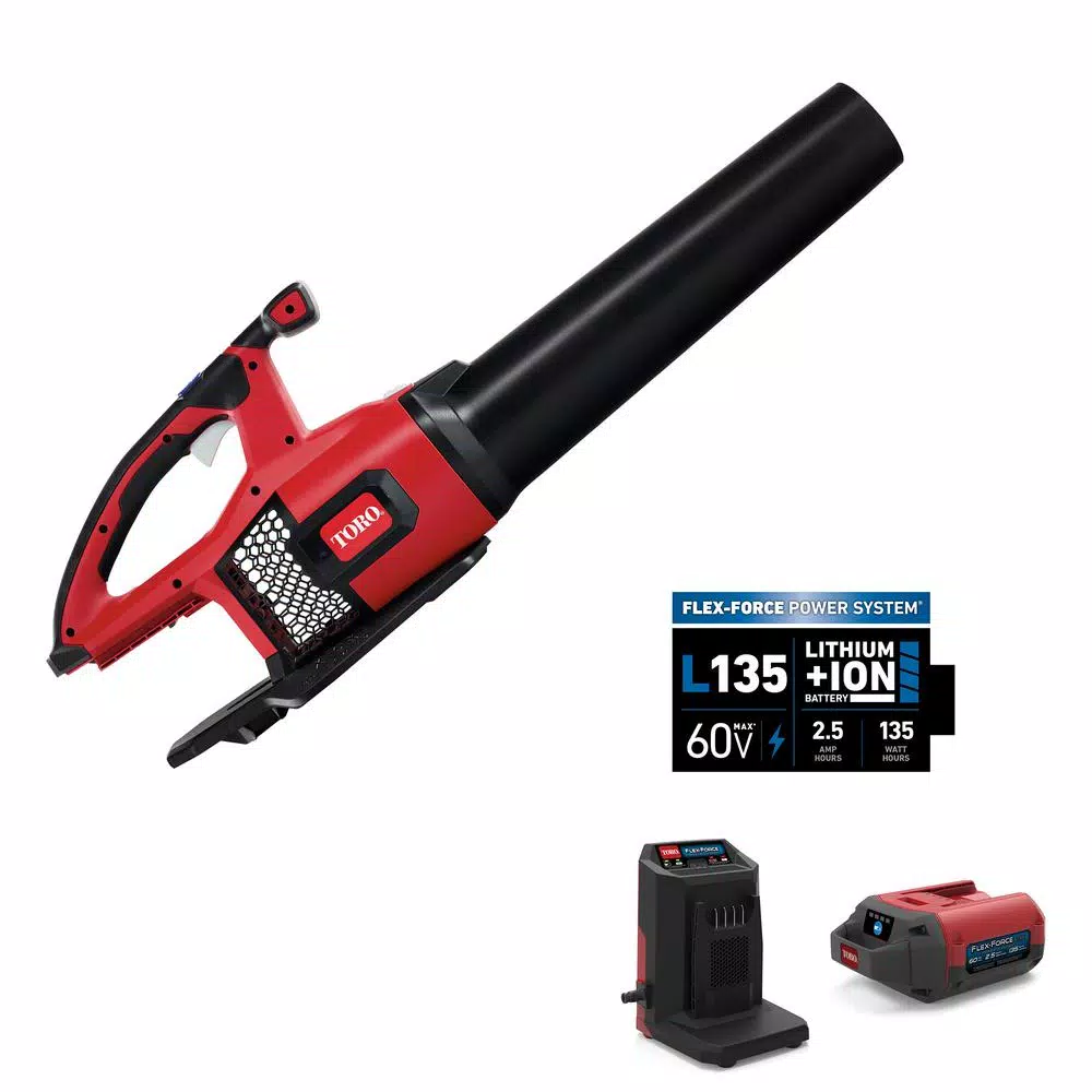Toro 115 MPH 605 CFM 60-Volt Max Lithium-Ion Brushless Cordless Leaf Blower – 2.5 Ah Battery and Charger Included Leaf Blowers Toro 115 MPH 605 CFM 60-Volt Max Lithium-Ion Brushless Cordless Leaf Blower – 2.5 Ah Battery And Charger Included -cuisinart shop toro cordless leaf blowers 51820 64 1000