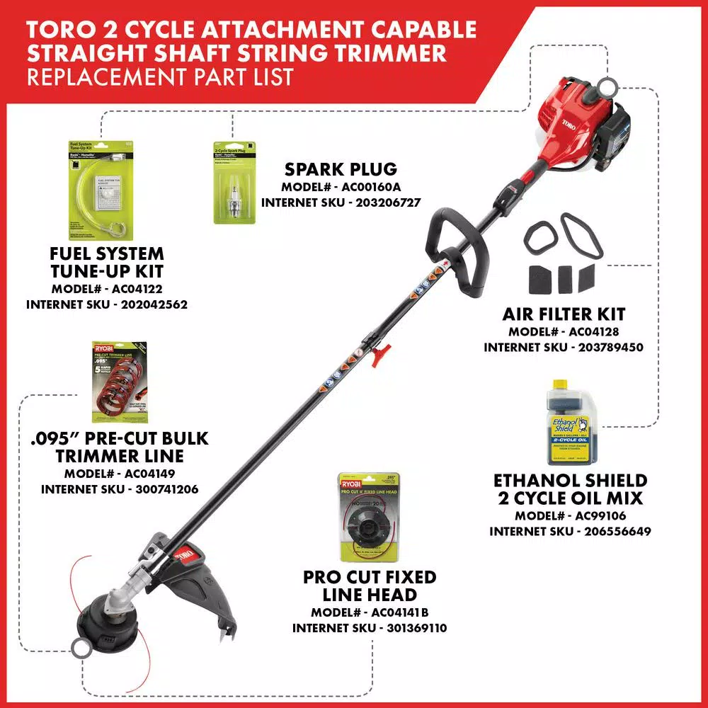 Toro 2-Cycle 25.4cc Attachment Capable Straight Shaft Gas String Trimmer Trimmers Toro 2-Cycle 25.4cc Attachment Capable Straight Shaft Gas String Trimmer -cuisinart shop toro gas string trimmers 51978 e1 1000