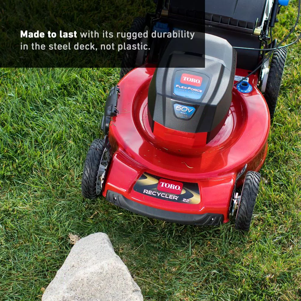Lawn Mowers Toro 22 In. Recycler 60-Volt Max Lithium-Ion Cordless Battery Walk Behind Push Lawn Mower – Battery/Charger Not Included - Image 5