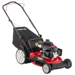 Lawn Mowers Troy-Bilt 21 In. 160 Cc Honda Gas Walk Behind Push Mower With High Rear Wheels And 3-in-1 Cutting TriAction Cutting System