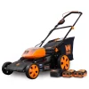 Lawn Mowers WEN 19 In. 40-Volt Max Lithium-Ion Cordless Battery 3-in-1 Walk Behind Push Lawn Mower – Two Batteries/Charger Included