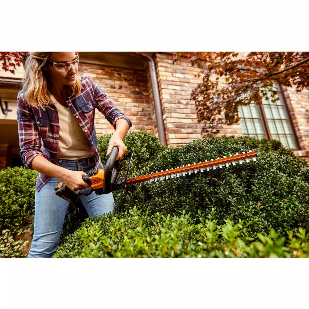 Worx POWER SHARE 20-Volt Li-Ion 22 in. Electric Cordless Hedge Trimmer, 3/4 in. Cutting Capacity (Tool-Only) Trimmers Worx POWER SHARE 20-Volt Li-Ion 22 In. Electric Cordless Hedge Trimmer, 3/4 In. Cutting Capacity (Tool-Only) -cuisinart shop worx cordless hedge trimmers wg261 9 4f 1000