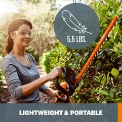 Trimmers Worx POWER SHARE 20-Volt Li-Ion 22 In. Electric Cordless Hedge Trimmer, 3/4 In. Cutting Capacity (Tool-Only) 9 Trimmers Worx POWER SHARE 20-Volt Li-Ion 22 In. Electric Cordless Hedge Trimmer, 3/4 In. Cutting Capacity (Tool-Only) -cuisinart shop worx cordless hedge trimmers wg261 9 76 1000