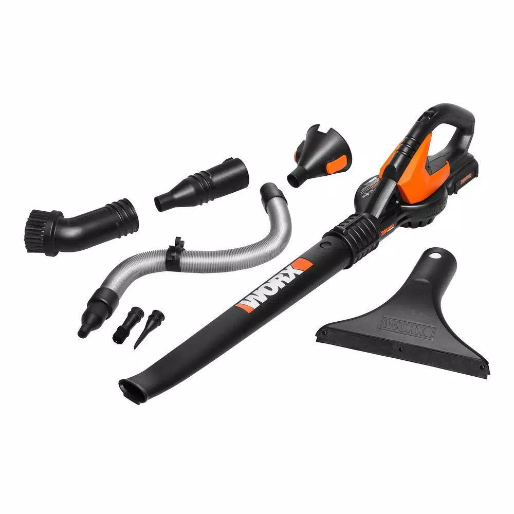 Leaf Blowers Worx POWER SHARE 20-Volt 120 MPH 80 CFM Cordless Battery Leaf Blower / Sweeper (2Ah Battery, Charger & Accessories Included) 3 Leaf Blowers Worx POWER SHARE 20-Volt 120 MPH 80 CFM Cordless Battery Leaf Blower / Sweeper (2Ah Battery, Charger & Accessories Included)