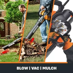 Leaf Blowers Worx 70 MPH 620 CFM 12-Amp Electric 3-in-1 Blower/Mulcher/Yard Vacuum Handheld Trivac With Shoulder Strap 10 Leaf Blowers Worx 70 MPH 620 CFM 12-Amp Electric 3-in-1 Blower/Mulcher/Yard Vacuum Handheld Trivac With Shoulder Strap -cuisinart shop worx electric leaf blowers wg514 31 1000