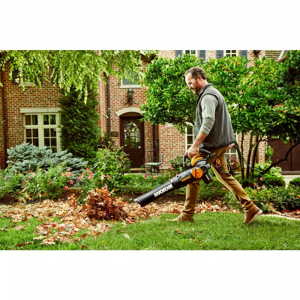 Worx 70 MPH 620 CFM 12-Amp Electric 3-in-1 Blower/Mulcher/Yard Vacuum Handheld Trivac with Shoulder Strap Leaf Blowers Worx 70 MPH 620 CFM 12-Amp Electric 3-in-1 Blower/Mulcher/Yard Vacuum Handheld Trivac With Shoulder Strap -cuisinart shop worx electric leaf blowers wg514 44 1000