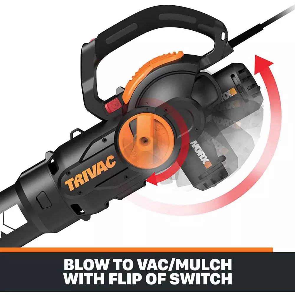 Worx 70 MPH 620 CFM 12-Amp Electric 3-in-1 Blower/Mulcher/Yard Vacuum Handheld Trivac with Shoulder Strap Leaf Blowers Worx 70 MPH 620 CFM 12-Amp Electric 3-in-1 Blower/Mulcher/Yard Vacuum Handheld Trivac With Shoulder Strap -cuisinart shop worx electric leaf blowers wg514 e1 1000