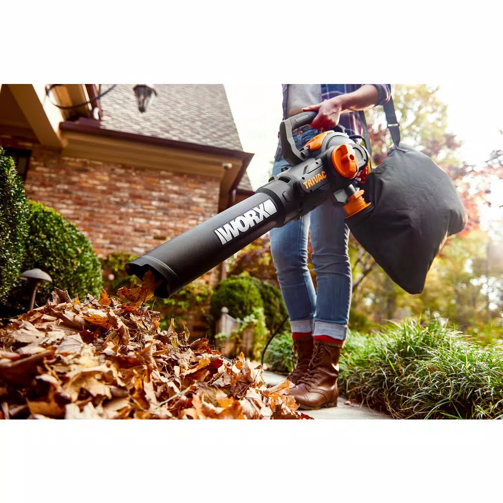 Worx 70 MPH 620 CFM 12-Amp Electric 3-in-1 Blower/Mulcher/Yard Vacuum Handheld Trivac with Shoulder Strap Leaf Blowers Worx 70 MPH 620 CFM 12-Amp Electric 3-in-1 Blower/Mulcher/Yard Vacuum Handheld Trivac With Shoulder Strap -cuisinart shop worx electric leaf blowers wg514 fa 1000